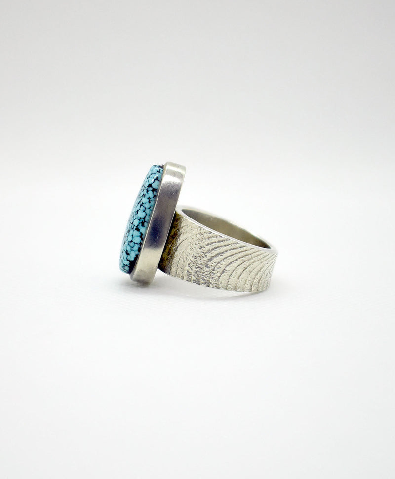 DARRYL BEGAY / KINGMAN SPIDER WEB TURQUOISE RING